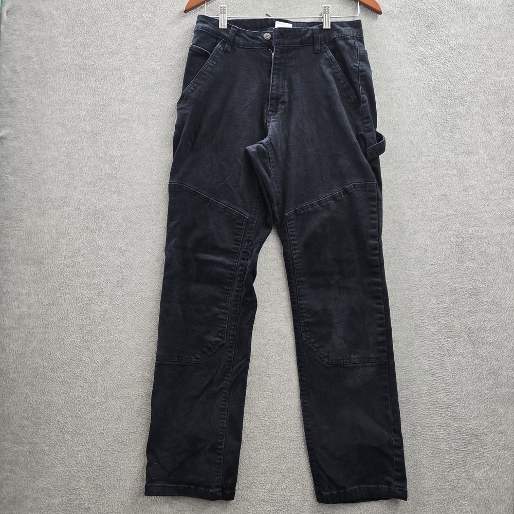 CAT Men Pants 32X32 Black‎ Denim Carpenter Work Pants Double Knee